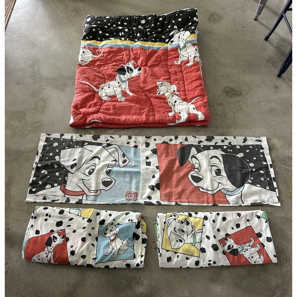 Vintage Disney 101 Dalmatians Full Comforter Fitted Sheet Pillowcases